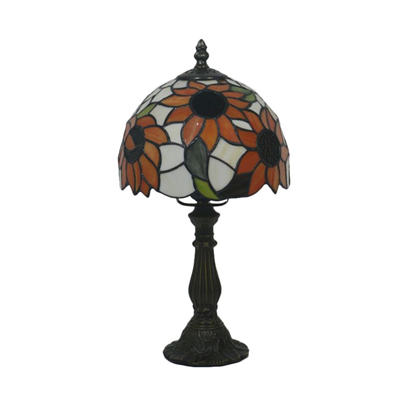 1 Kopf Tulp Nachttisch Beleuchtung mediterraner dunkler Kaffee Hand geschnittenes Glas Tisch Licht