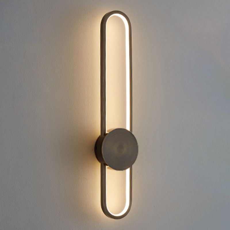 Oval Wall Lighting Fixture Modern Style LED Metal Wall Mounted Lighting for Living Room