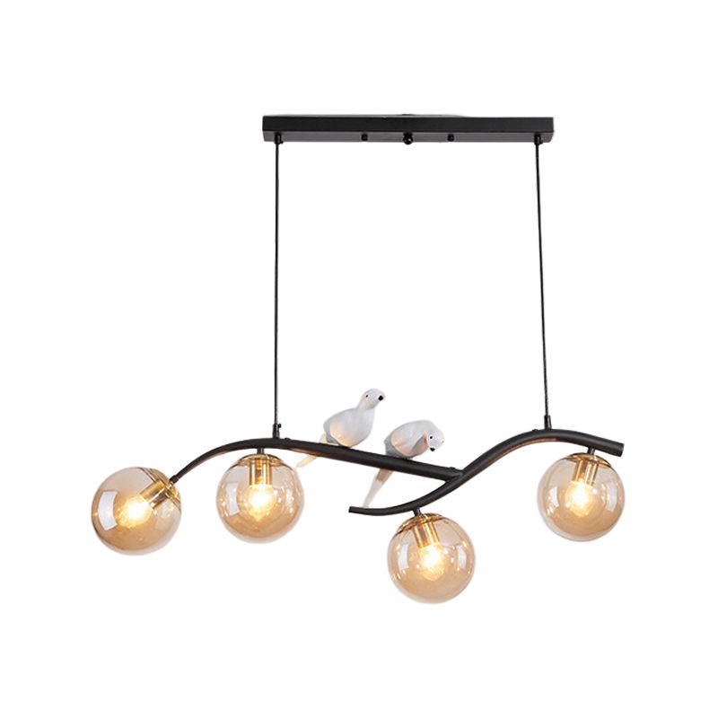 Contemporary Glass Island Lighting Fixture Creative Hanging Light for Dining Room