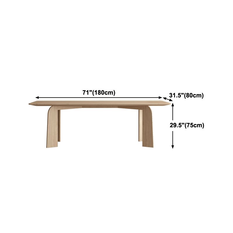 Curved Meeting Table Home Office Solid Wood Modern Writing Desk