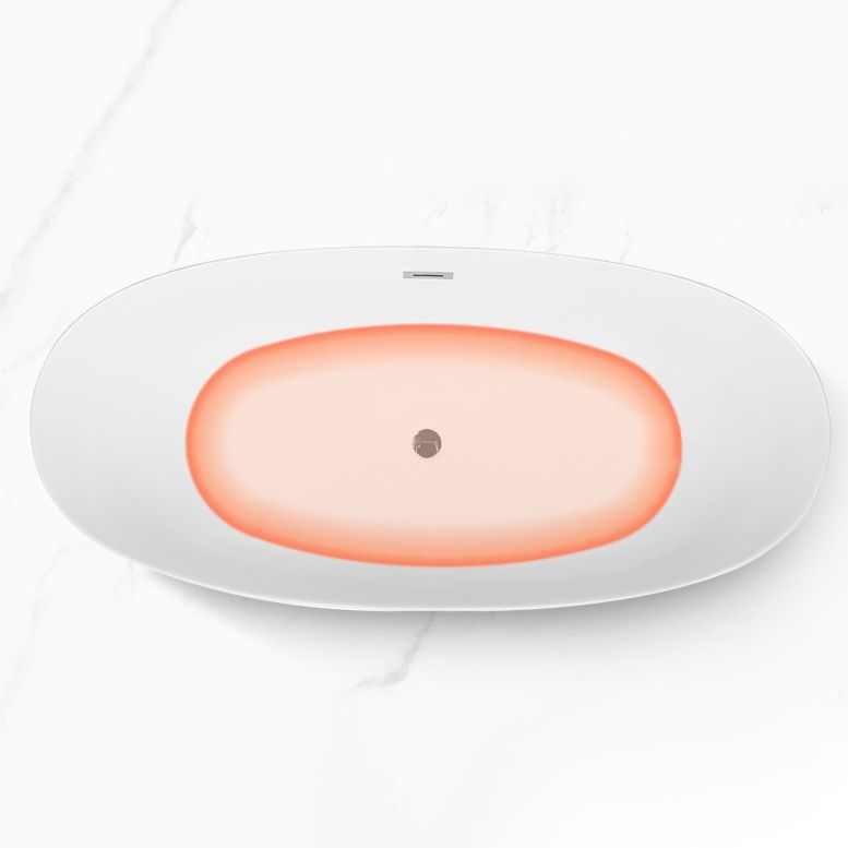 Modern Freestanding Soaking Bathtub Acrylic 23.62" Tall White Bathtub