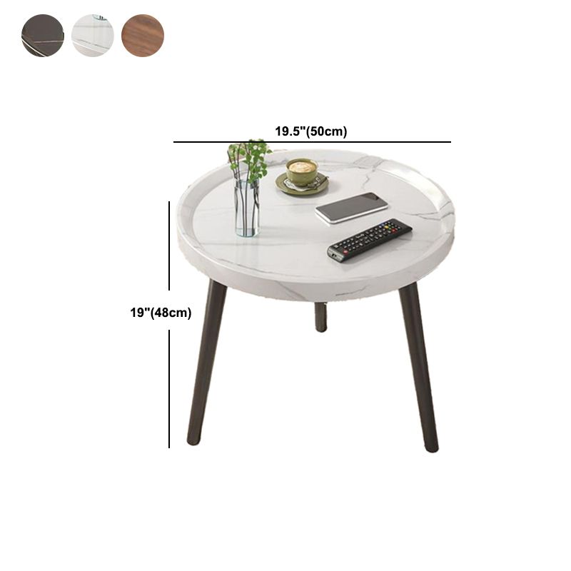 Minimalist Round Wood Side End Table 3 Legs Sofa Corner Table