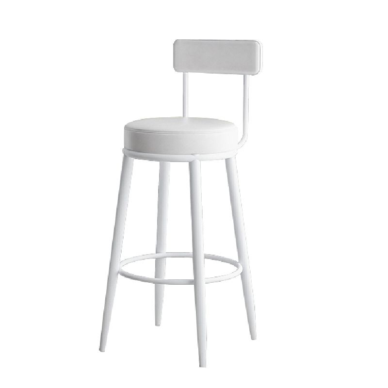 Contemporary Style Armless Counter Stool Faux Leather Low Back Bar Stool