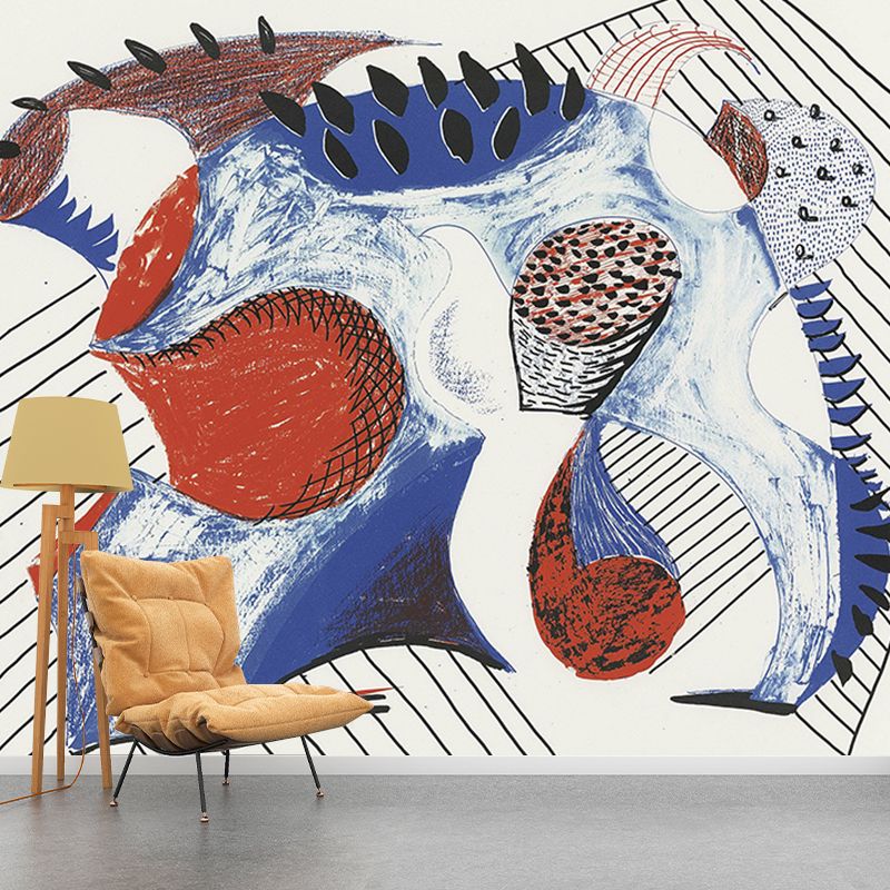 Stain Resistant Abstract Mural Wallpaper Customized Artistic Wall Decor for Living Room