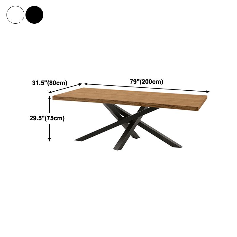 Industrial Dinning Table with Pine Rectangle Dining Table for Kitchen