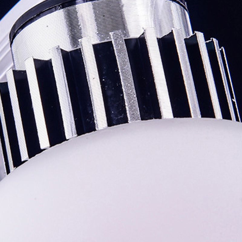 Contemporaneo conico conico opale semifulto cristallo chiaro a 8 luci soggiorno semi -filo in cromo