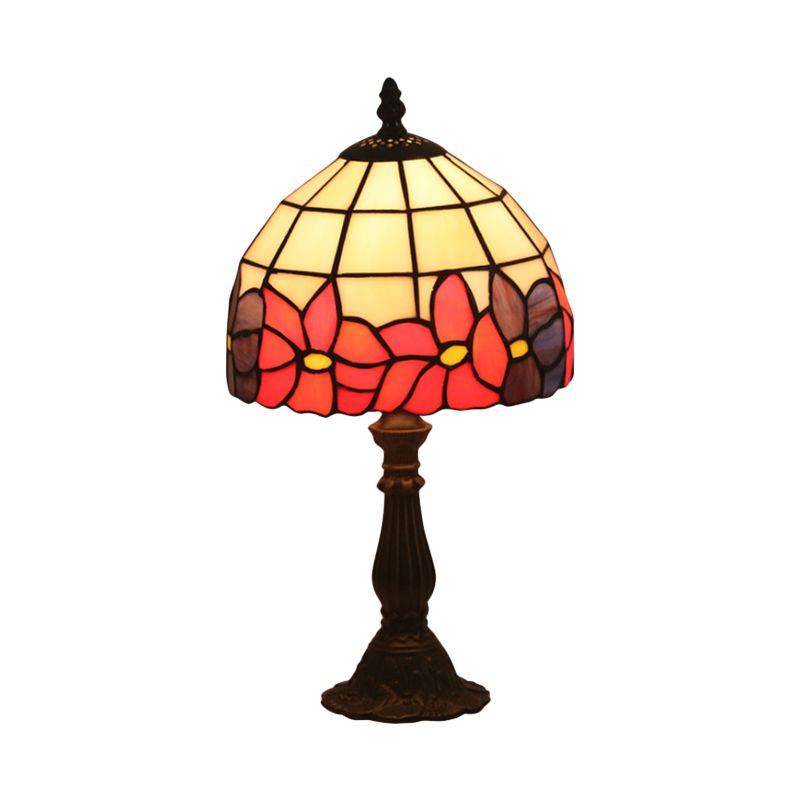 Schnitt Glasrot/Gelbe Nachttisch Beleuchtung 1 Kopf Mittelmeer Nachttischlampe mit Blumenmuster