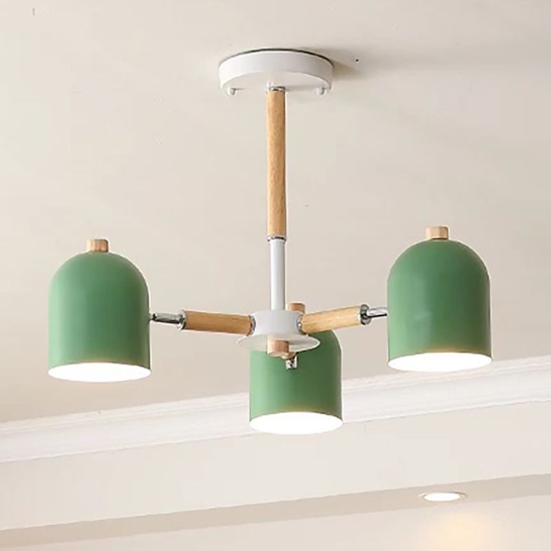 Lámpara colgante con cúpula de lámpara de lámpara de estilo macarrón con sombra de metal