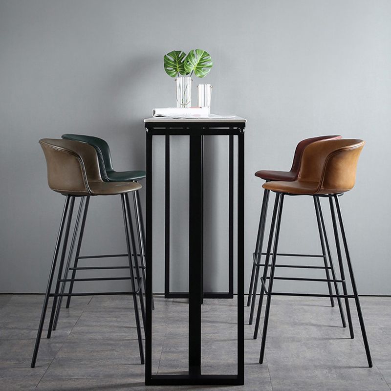 Industrial Bar Height Table Stone Top Bistro Bar Table for Patio Use