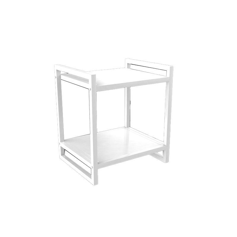 Modern Style with Storage Rack White/black Metal Iron Nightstand