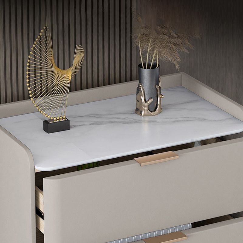 Contemporary 16"W Stone Chest Bedroom Storage Chest with Drawers