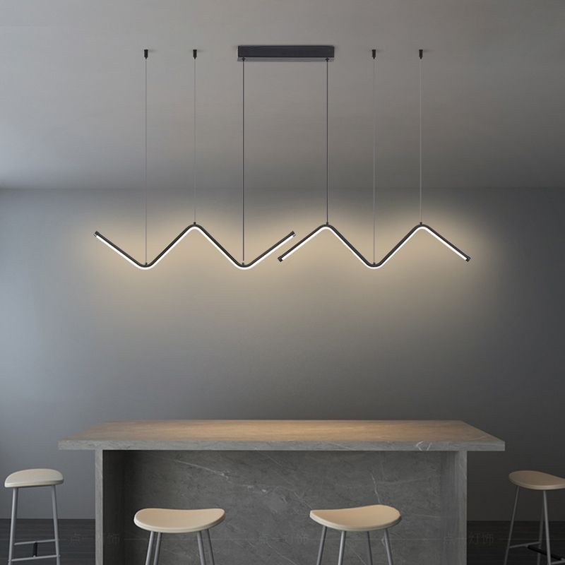 2 Light Linear Island Lights Contemporary Metal Island Lighting Ideas