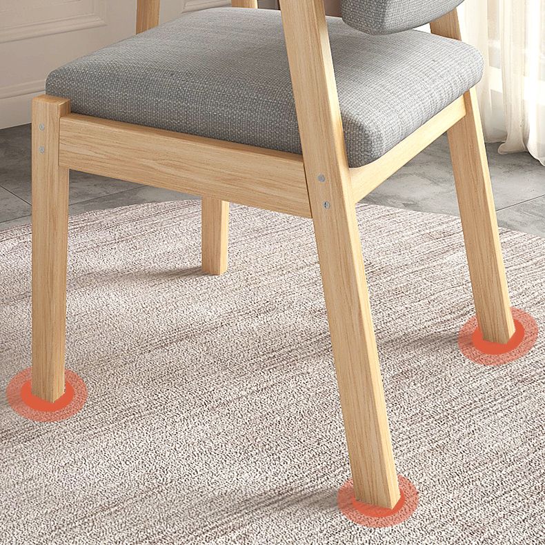 Silla de madera moderna para interiores y exteriores, silla lateral de comedor acolchada con respaldo abierto para el hogar