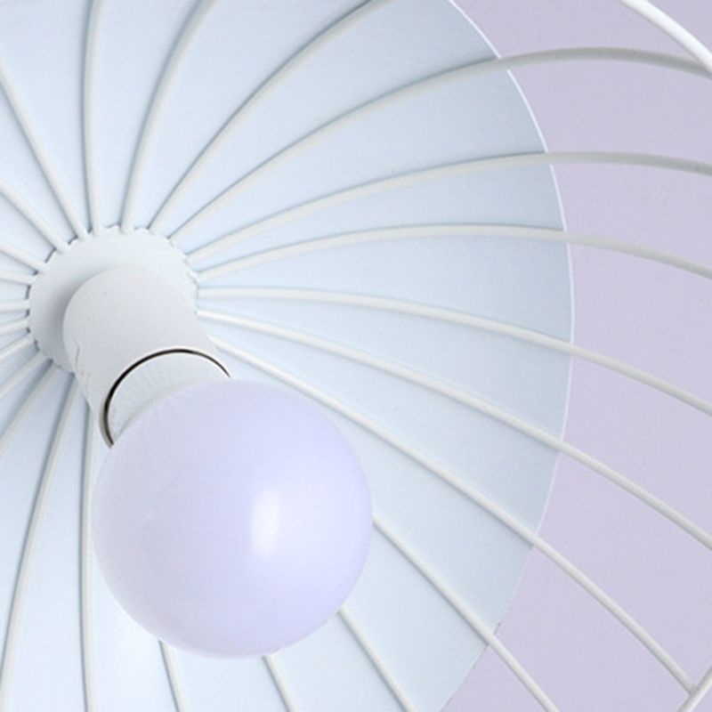 Moderne creatieve macaron hanglamp ijzer halfrond hangende lamp met aluminium schaduw