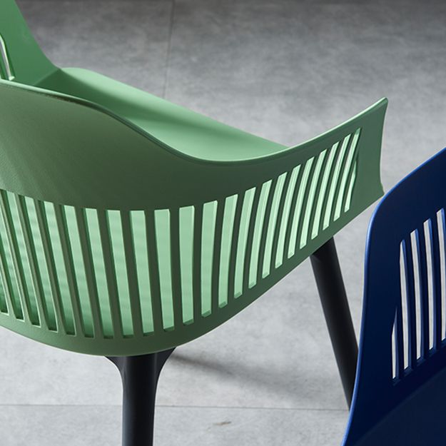 Silla escandinava de plástico para comedor, cocina, sillón con respaldo de listones