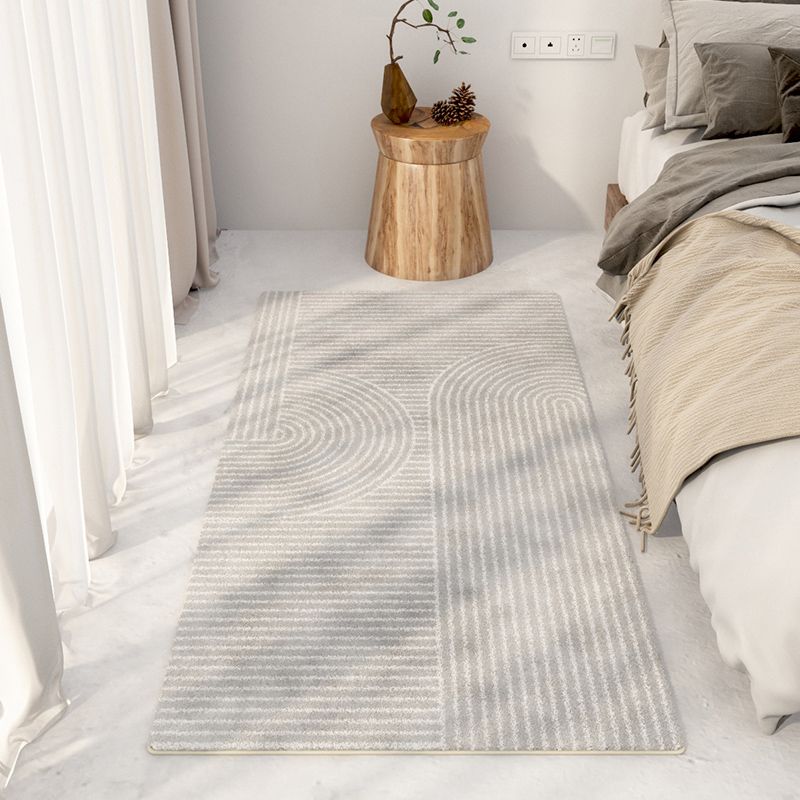 Tapis moderne Beige en Polyester, bloc de couleur, avec support antidérapant, pour la décoration de la maison