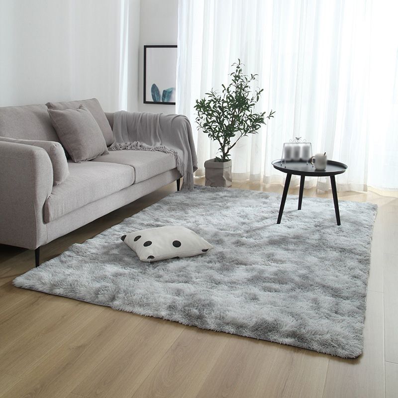 Minimalist Plain Shag Carpet Polyester Area Rug Non-Slip Backing Indoor Carpet for Home Decoration
