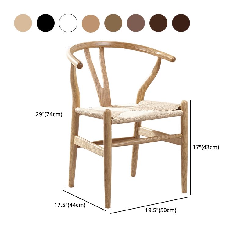 Silla auxiliar de comedor escandinava Silla auxiliar de comedor natural Wishbone para uso doméstico