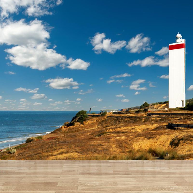 Stain-Proof Beacon in Morning Mural Decal Non-Woven Nautical Wall Decor for Boys Bedroom