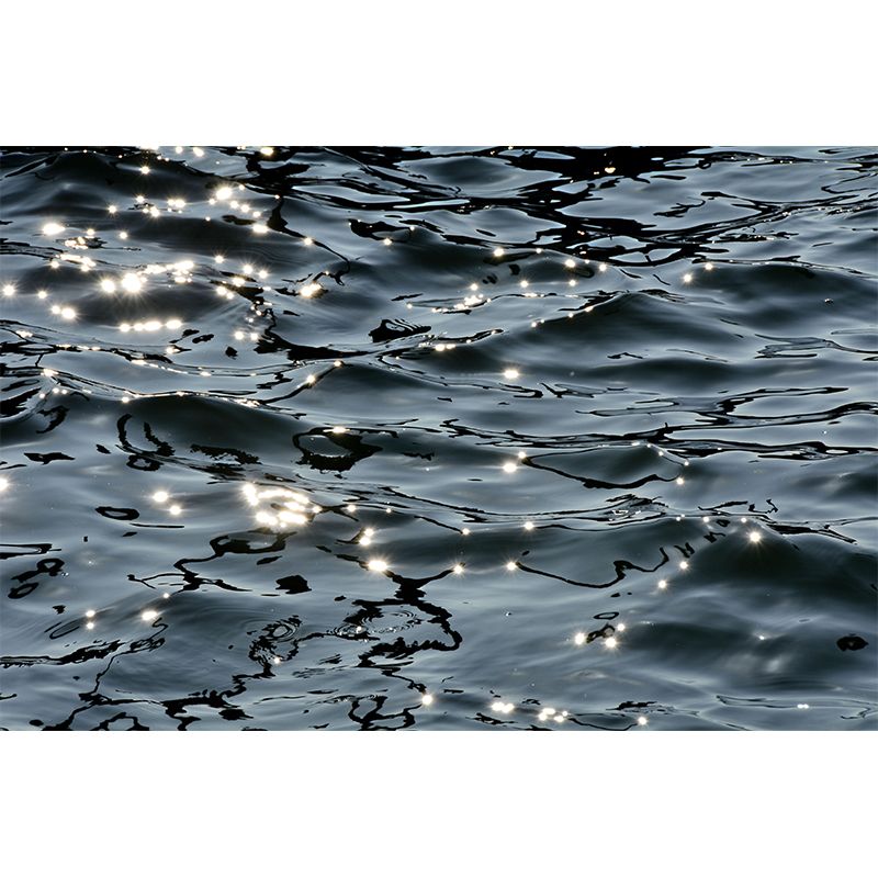 Horizontal Photography Sea Wall Mural Contemporary Wall Decoration for Bathroom