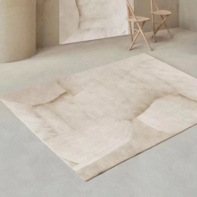 Contemporary Khaki Tone Indoor Rug Washable Carpet Polyester Area Rug for Living Room