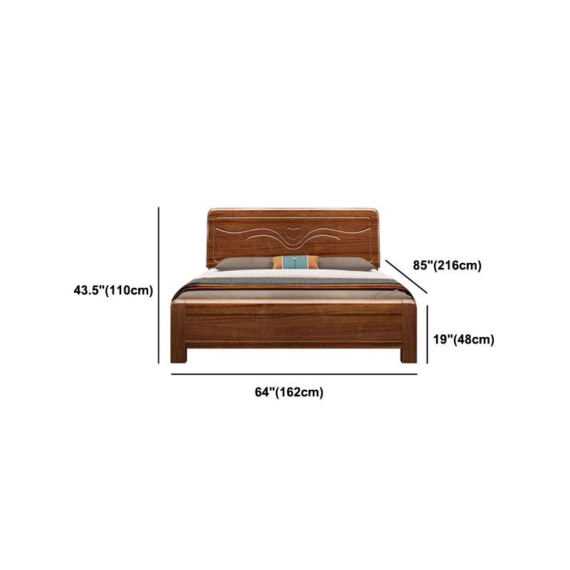 Brone Bed Panel Rectangular with Headboard Walnut Standard Bed