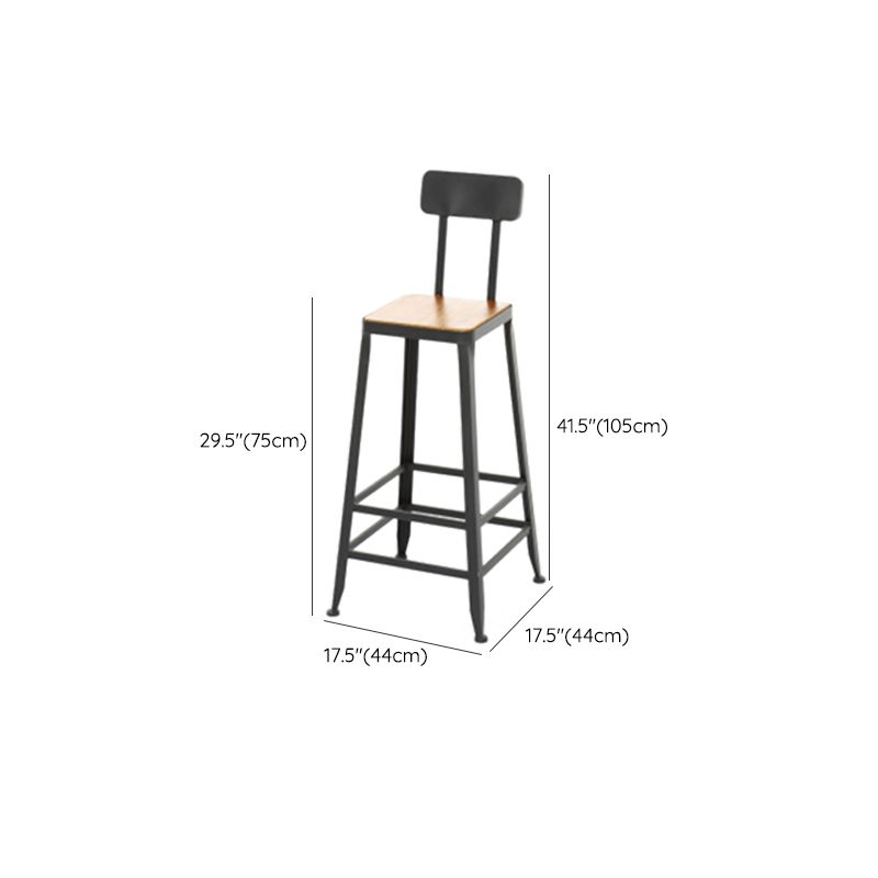 Contemporary Metal Dining Stool Armless Bar Stool with Black Base