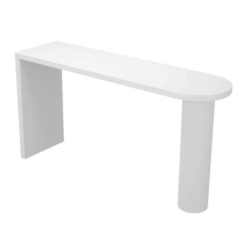 White Specialty Bar Dining Table Double Pedestal Wooden Bar Height Pub Table