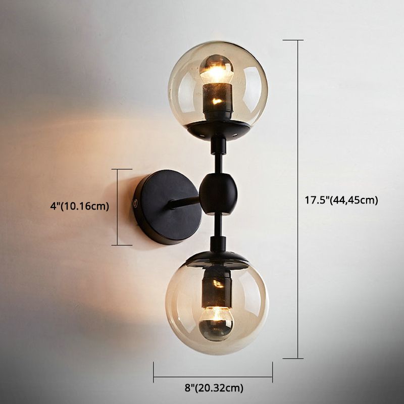 Nordic Vintage Style Moup Light Light Ball Glass Wall Mount d'éclairage pour le salon