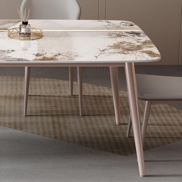Dining Room Dinner Kitchen Table 4 Legs Rectangle Dining Table