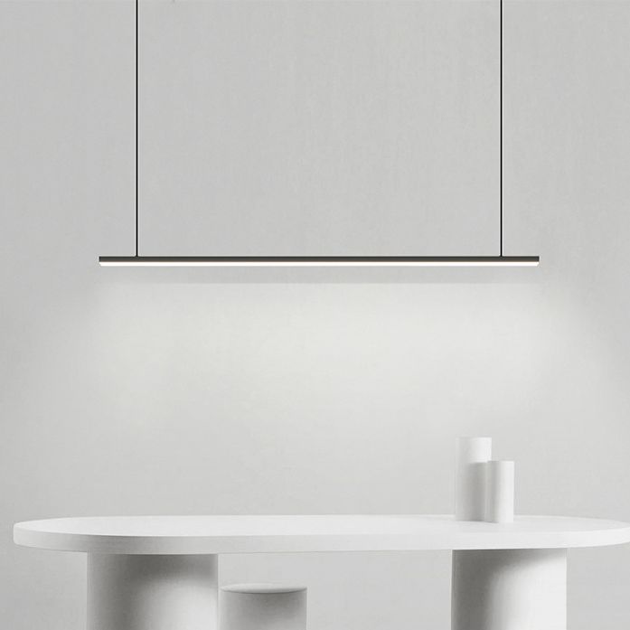 Contemporary Hanging Light Linear Metal Island Light Fixture for Dining Room