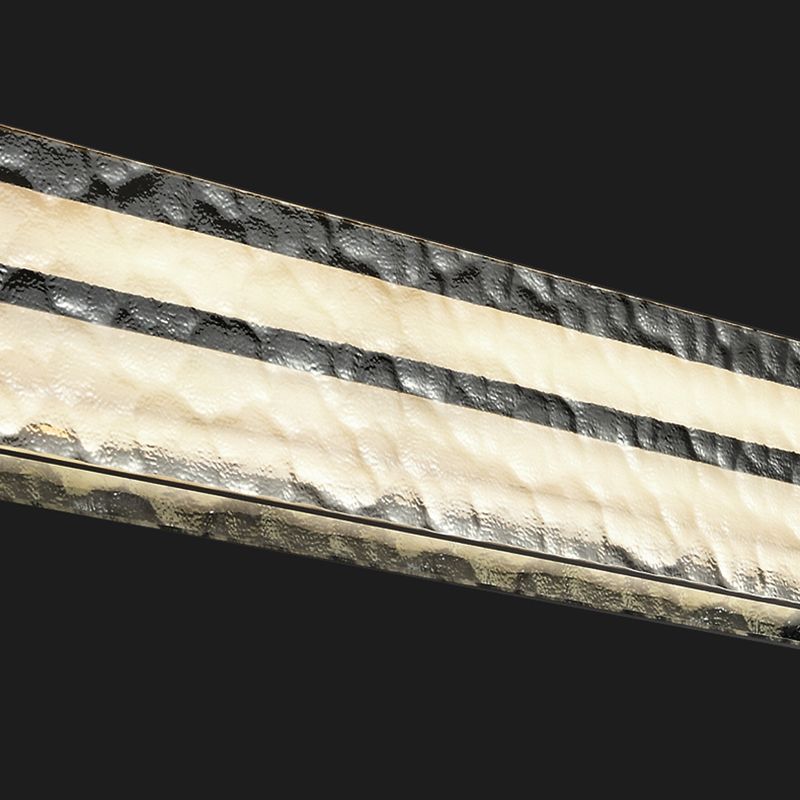 Contemporary Hanging Light Linear LED Island Light Fixture with Glass for Dining Room