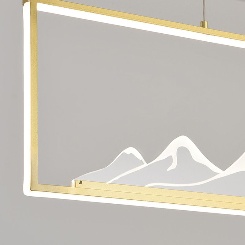 Geometrische Inselleuchte moderne Teelauminselbeleuchtung mit Acrylschatten