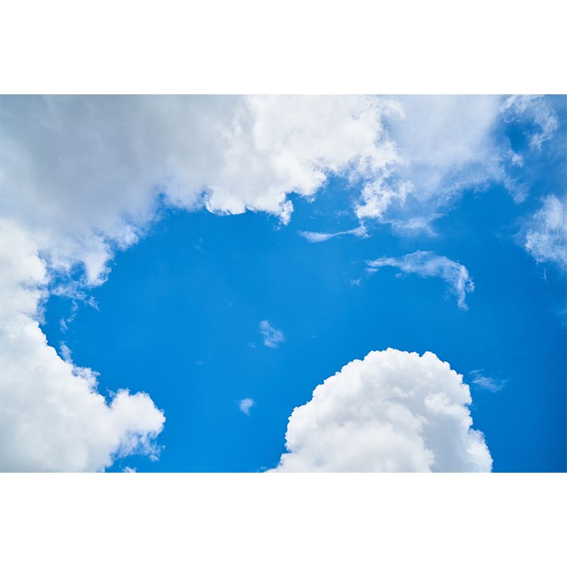 Blue Sky and White Cloud Scenery Wall Covering for Gust Room Bedroom, Waterproofing