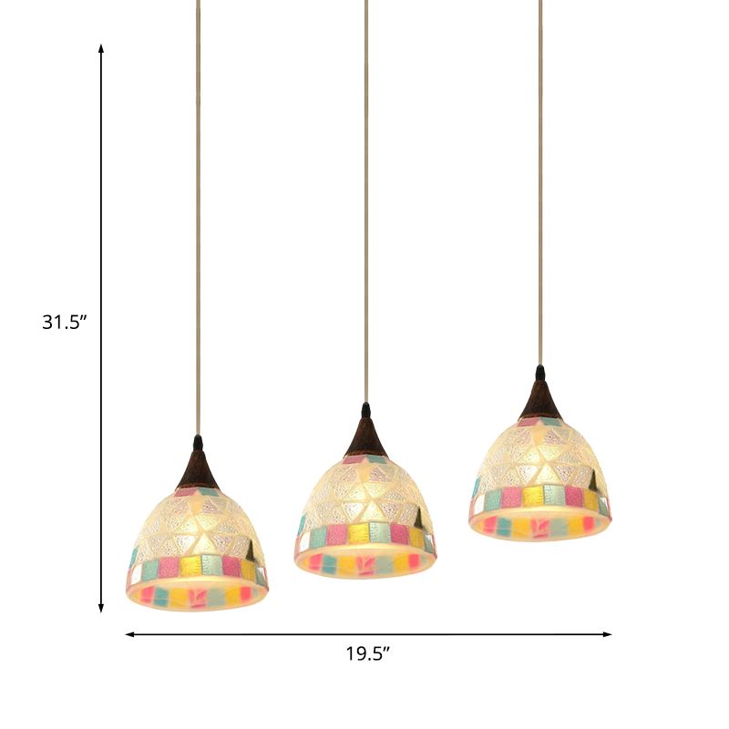 Shell Bell hanglamp LICHT BEWERST MEDITERRANE NIET Bronze multi-hangende lamp met mozaïekrand in brons in brons