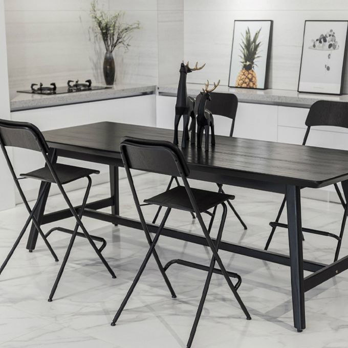 Industrial Folding Wood Stool Backrest Counter Stool for Restaurant