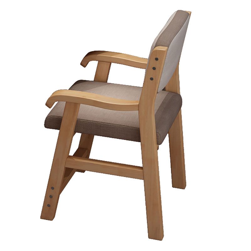 Contemporary Style Kitchen Chair Dining Arm Side Chair with Wooden Legs