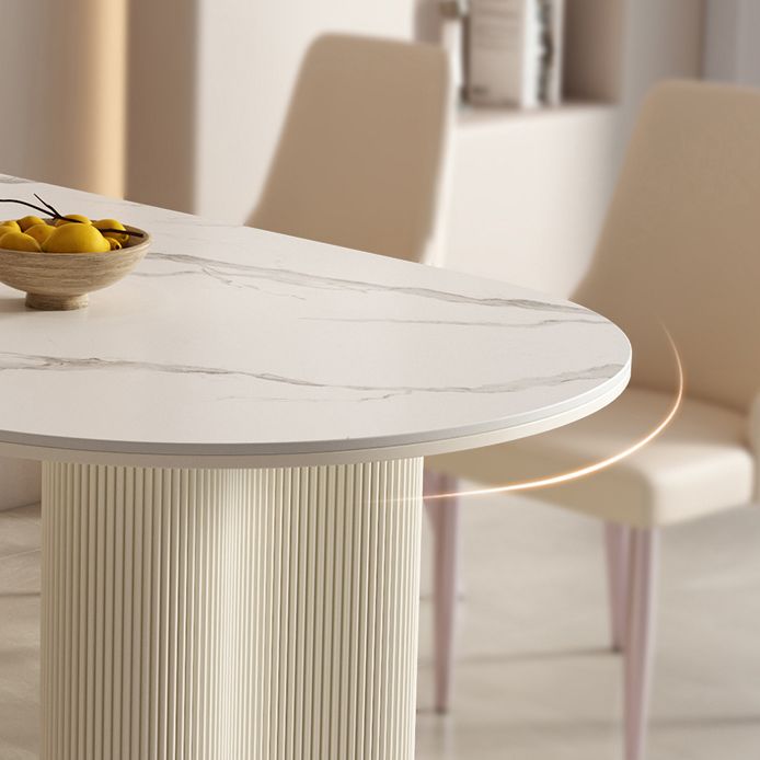 Oval Double Pedestal Dining Table Contemporary Kitchen Dinner Table