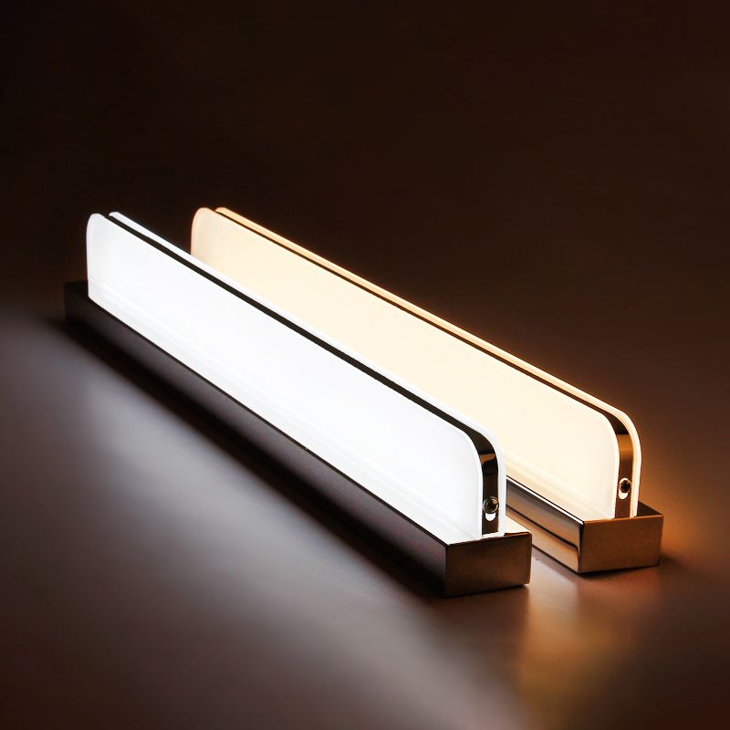 Light de vanité en acier inoxydable à 1 lumière Lumière miroir droit nordique pour la salle de bain