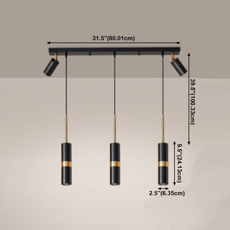 Simple Island Light Dining Room Modern Cylindrical Shade Chandelier Light Fixture