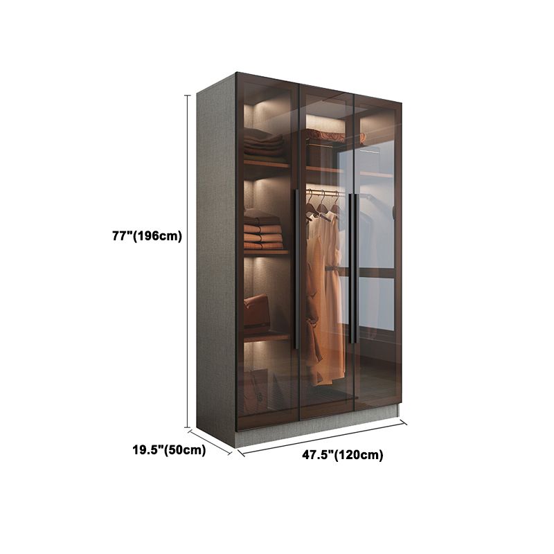 Contemporary Storage Cabinet Mirrored Finish Cabinet with Glass Door