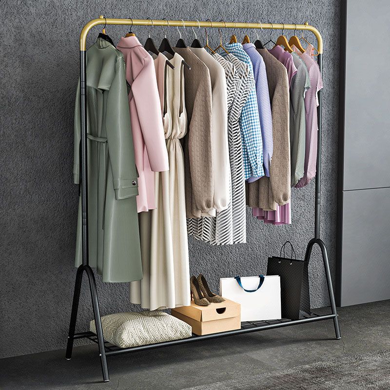 Gorgeous Clothes Hanger Metal Frame Coat Rack with Storage Shelf