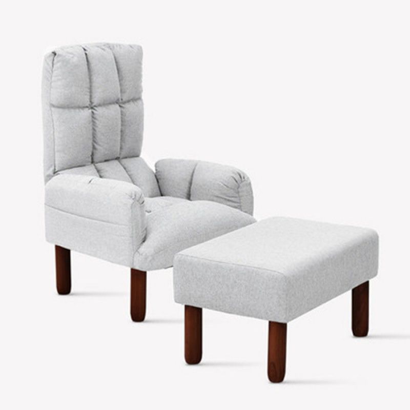 Linen Lounge Chair 20.86" L x 18.89" W Adjustable Accent Chair with Storage