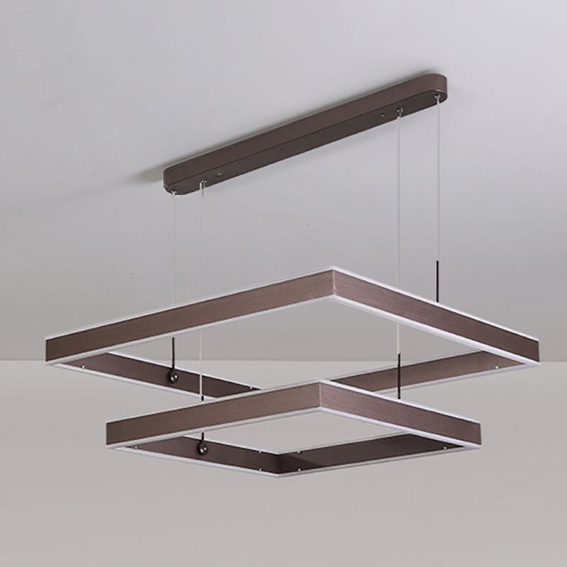 Leichter luxuriöser Schichtleuchter Aluminium -LED -Kronleuchter -Anhänger für Esszimmer