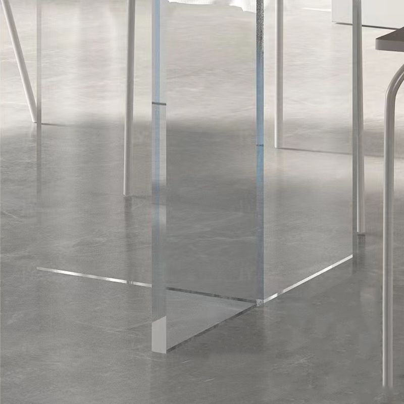 Rectangle Wood Top Dining Table Acrylic Base Modern Dining Table for Living Room