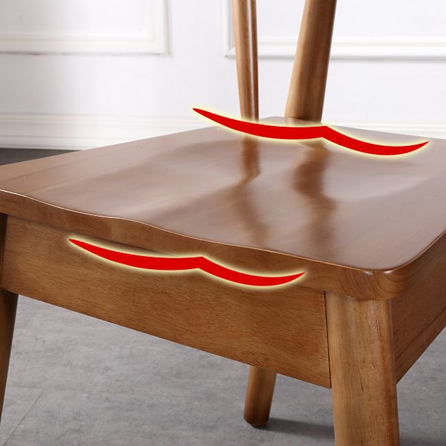Silla auxiliar de comedor de estilo escandinavo de madera, silla auxiliar de comedor casera sin brazos