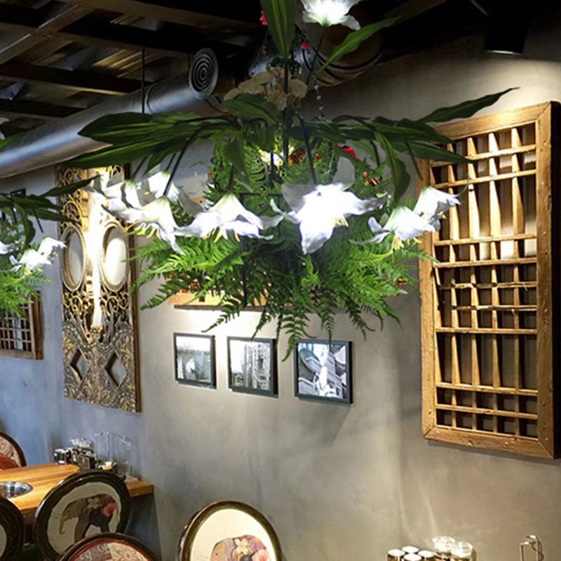 12 têtes en métal pendrier lustre industriel Green Lily Restaurant à la baisse de l'éclairage