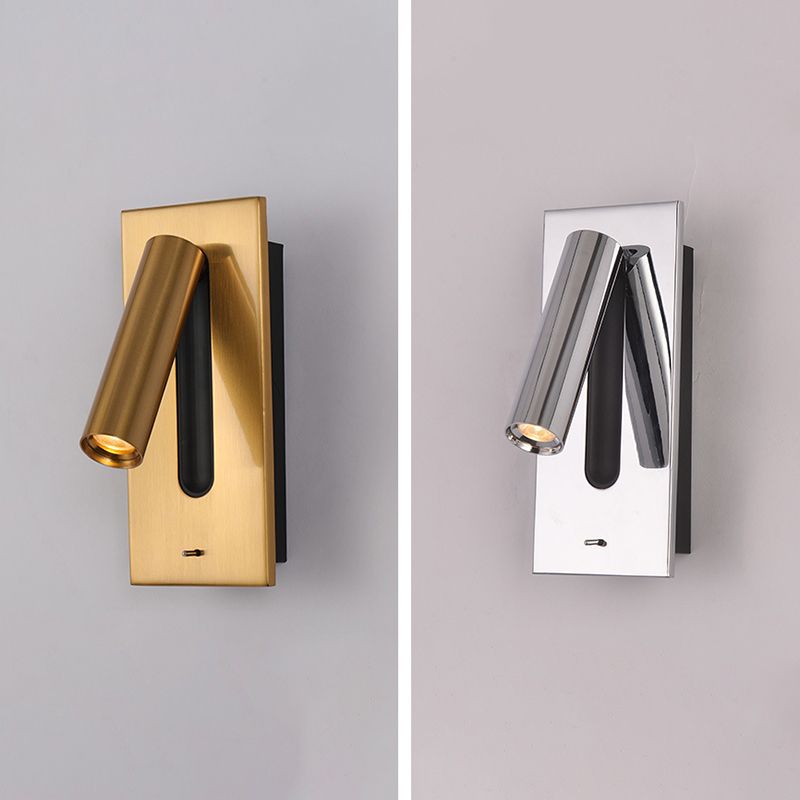 Modern Style Rectangle Shape Wall Lamp Metal 1 Light Sconces for Bedroom