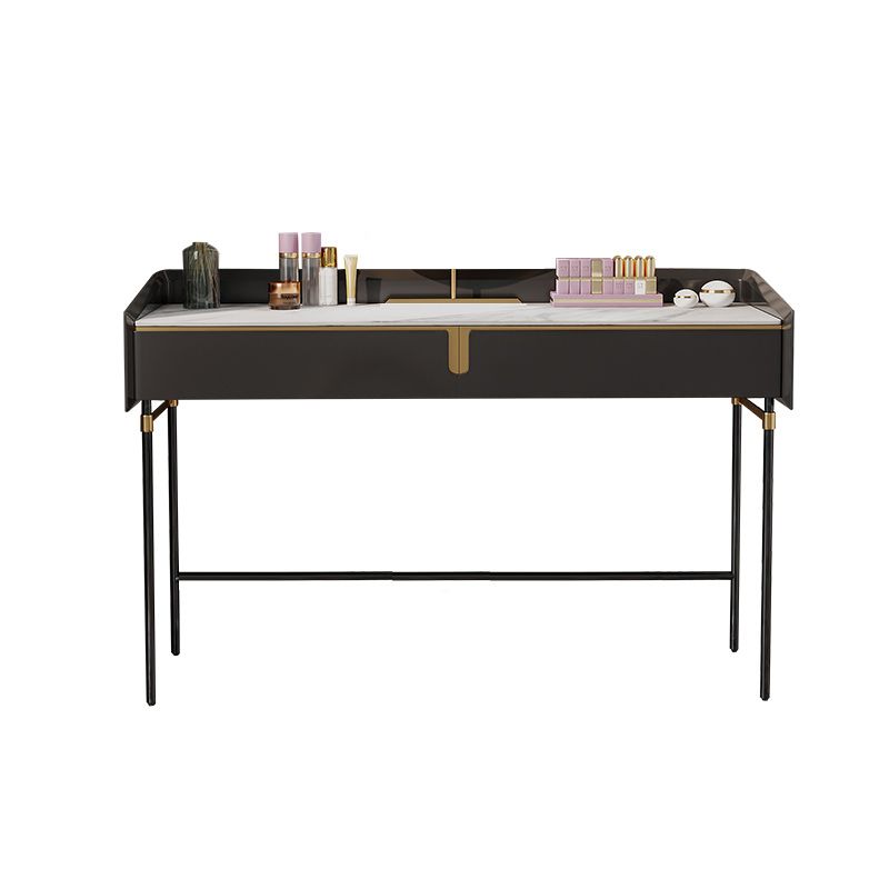 Modern Black Vanity Makeup Stone Top Dressing Table with Storage