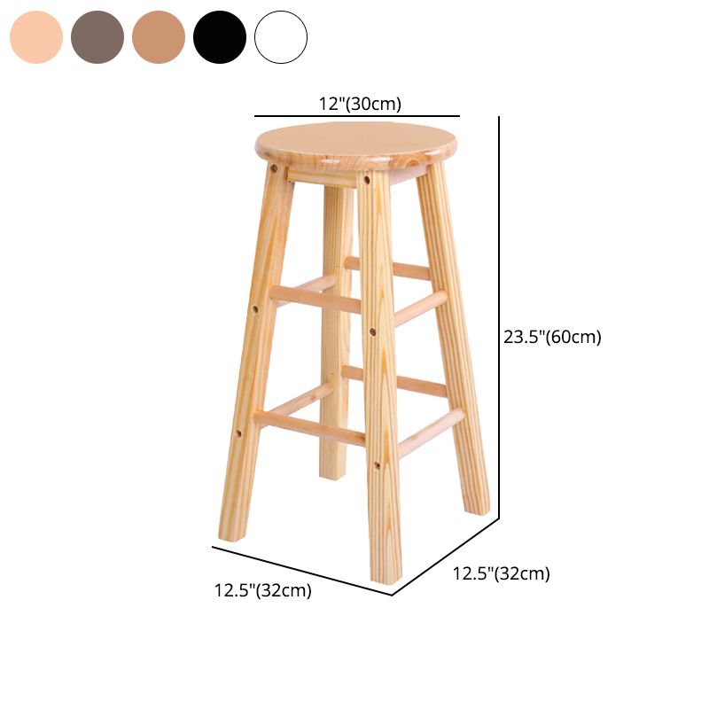 Taburete moderno de barra sin brazo sin espalda con pedal de madera con pedal de madera